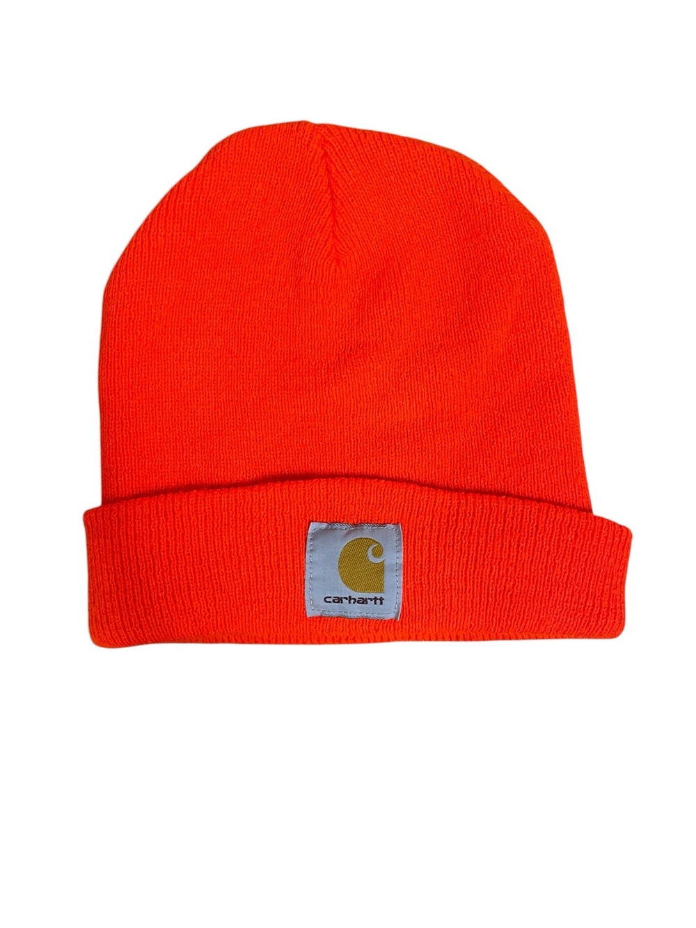 Carhartt A18 Neon Blaze Orange Watch Hat Beanie Knit Cuff Cap OSFA